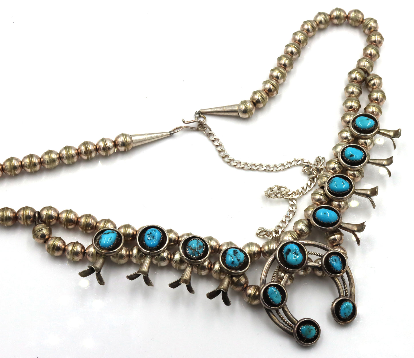 Navajo Kingman PG turquoise sterling silver necklace