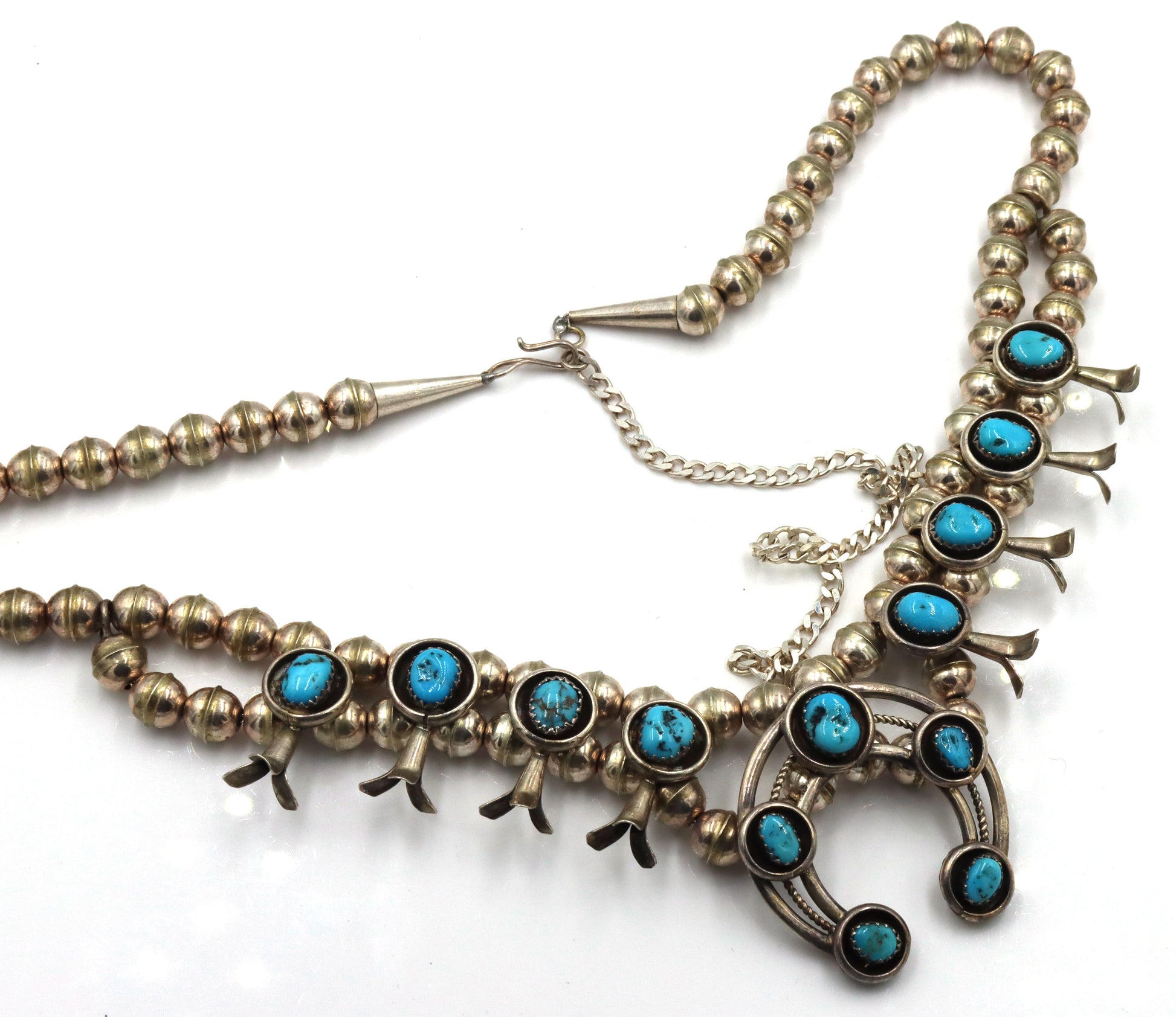 Navajo Kingman PG turquoise sterling silver necklace