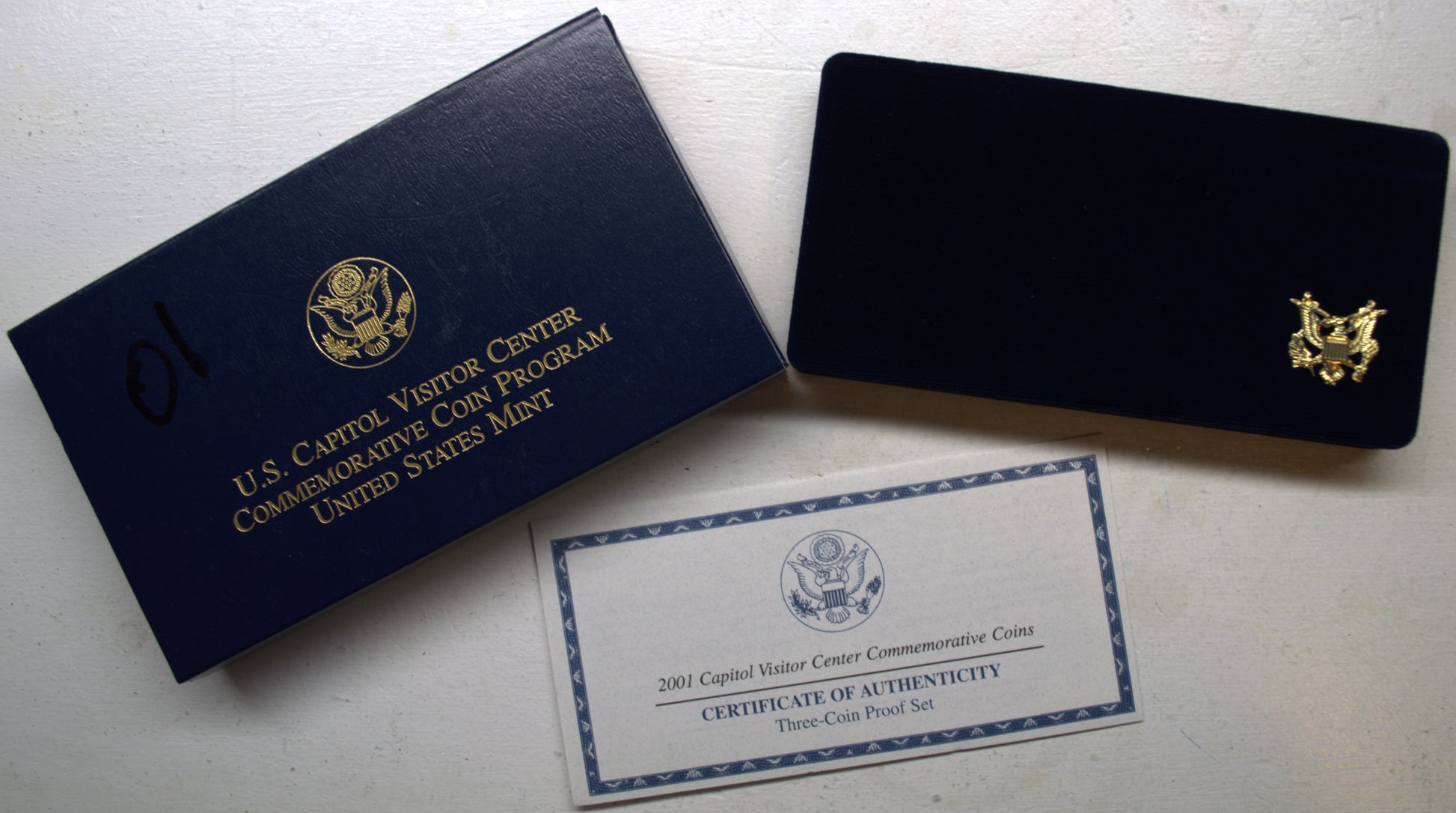 2001 U. S. Capital Visitor Center Commemorative Coin Program United States of America Mint Set of 3 
