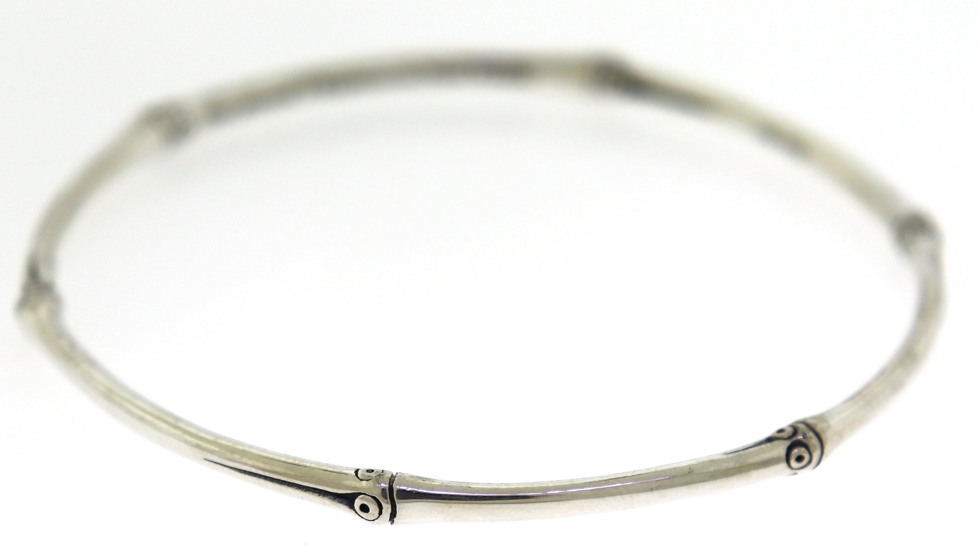 Trendy Silver John Hardy Set of 3 Bamboo Bangles