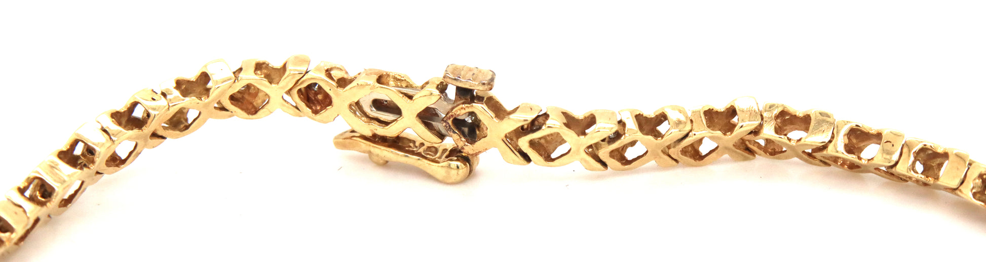 10kt Yellow gold diamond X link bracelet