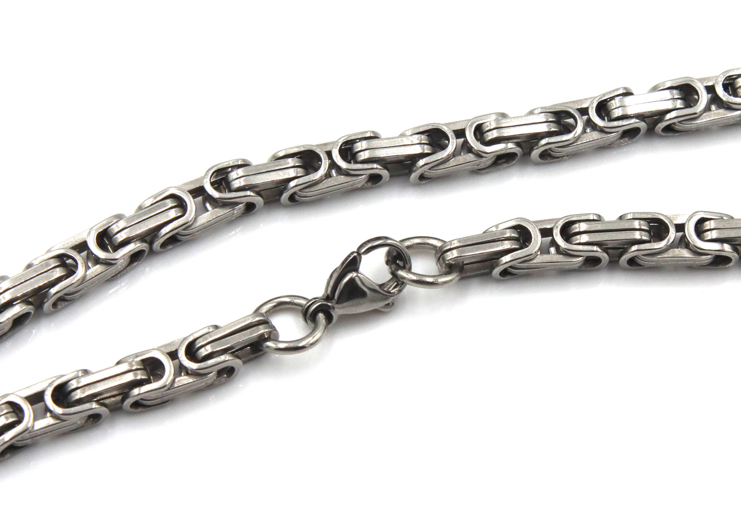 Stainless steel Byzantine chain necklace
