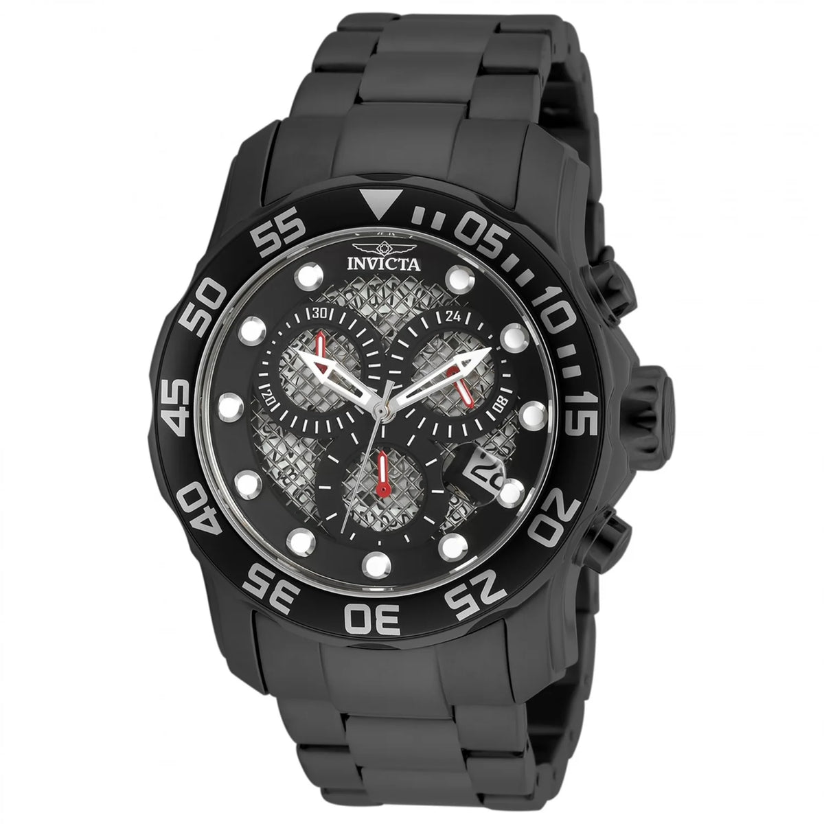 Invicta Men's Pro Diver Quartz 3 Hand Black, Silver Dial Watch