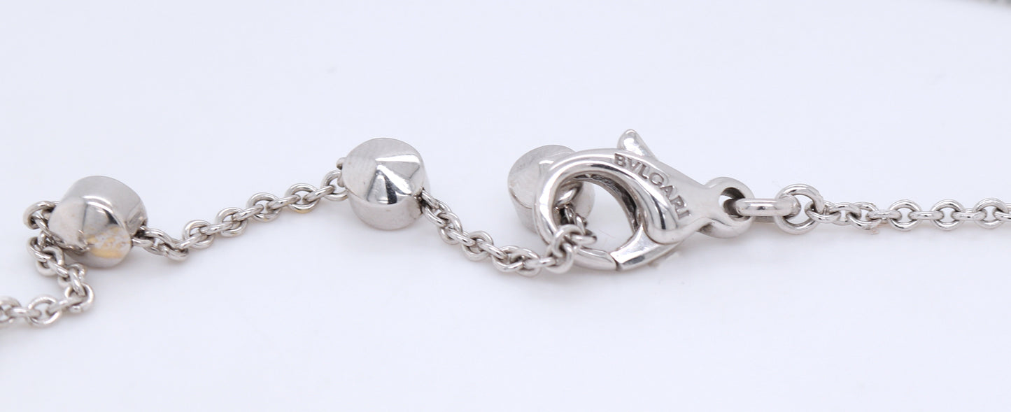 Bvlgari 3 row Drop necklace 18kt with blue topaz and diamonds