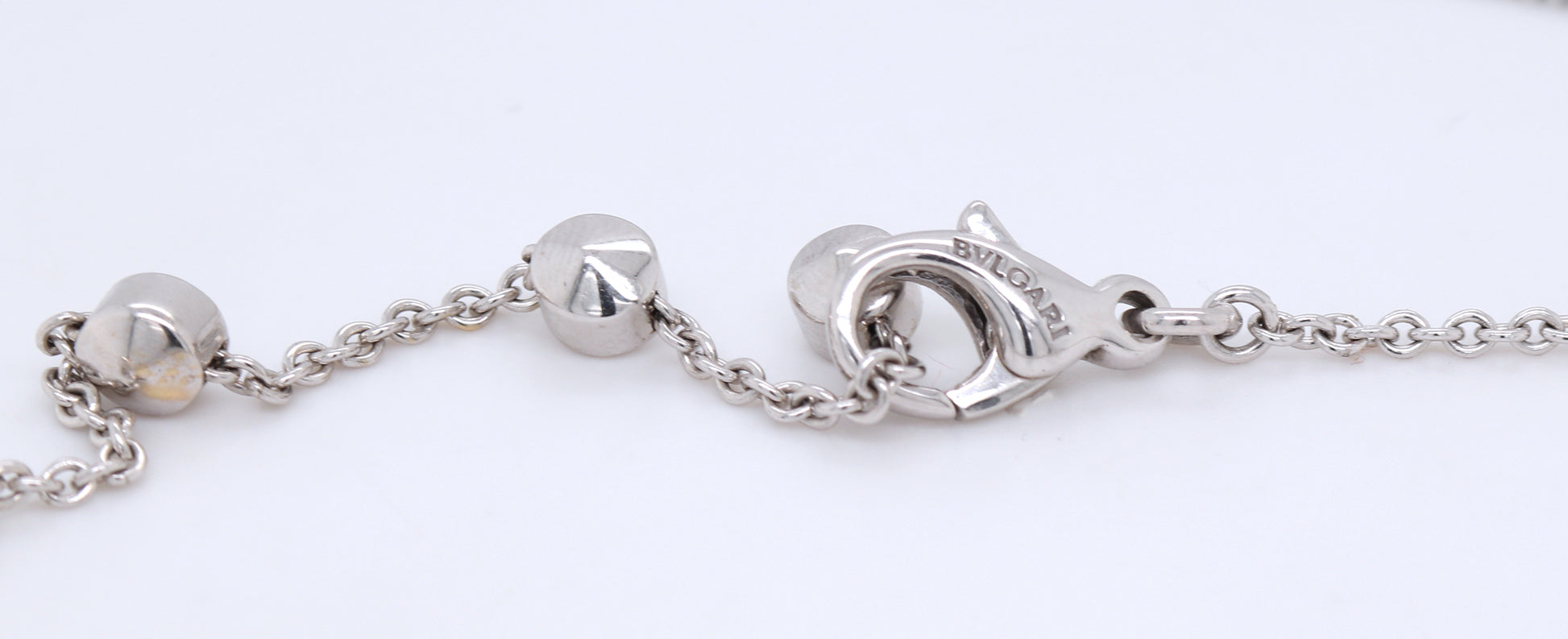 Bvlgari 3 row Drop necklace 18kt with blue topaz and diamonds