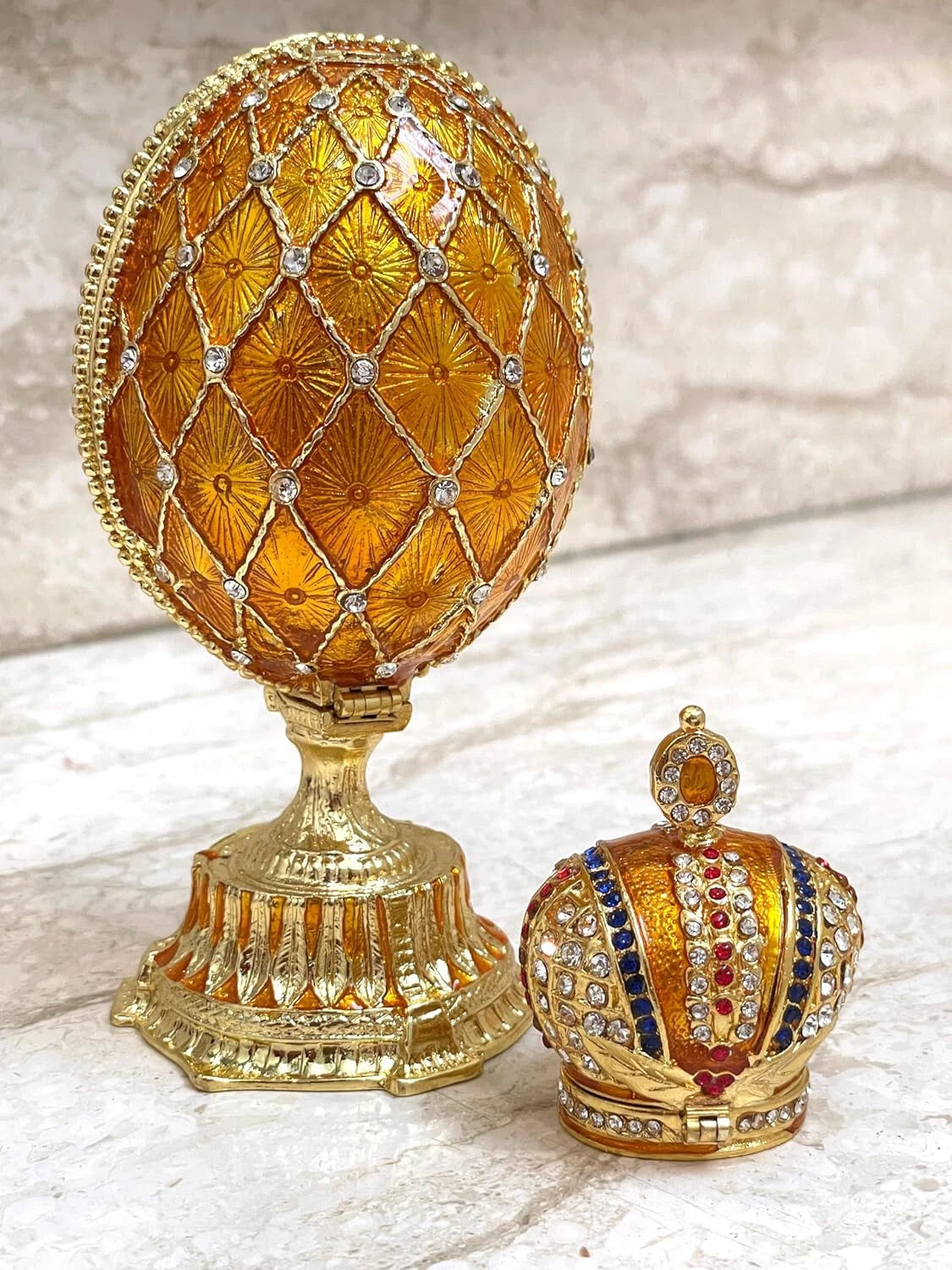 Fabergé-Style Imperial Crowned Egg Trinket