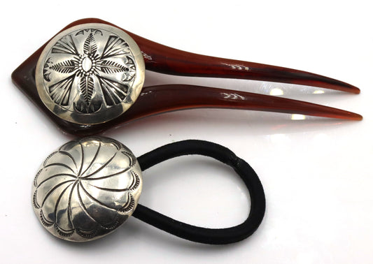 925 Sterling Silver Southwestern Style Hair Accessories