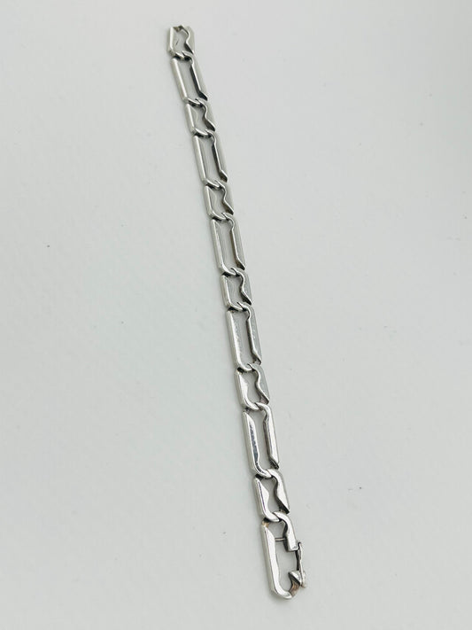Italian 925 Sterling Silver Modernist Style Link Bracelet