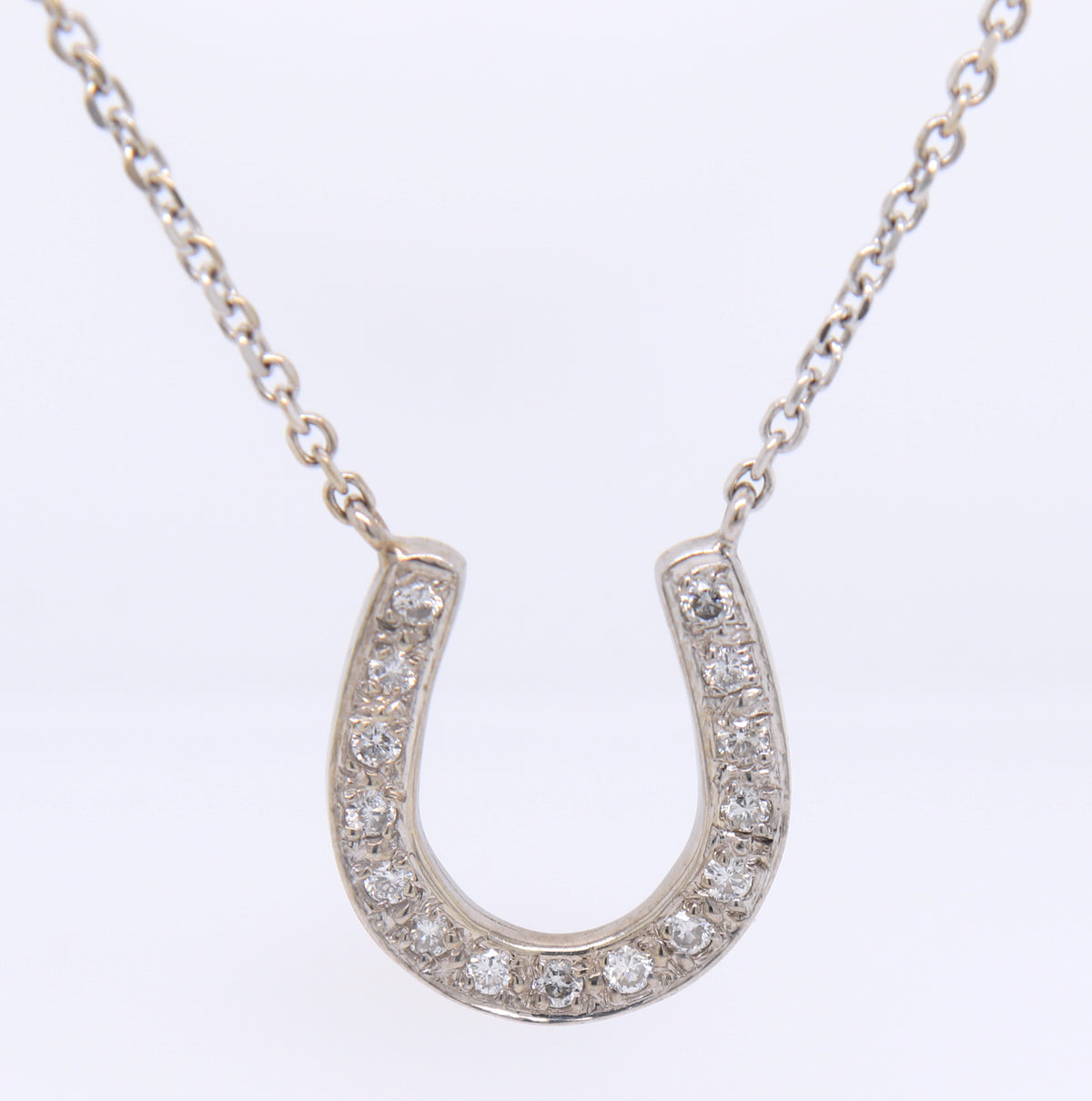 Amazing White Gold Diamond Horseshoe Necklace