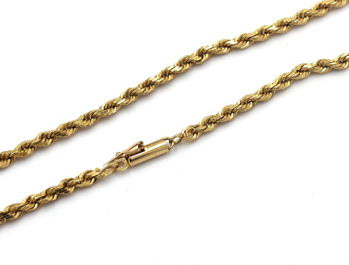 14kt Yellow gold rope chain necklace