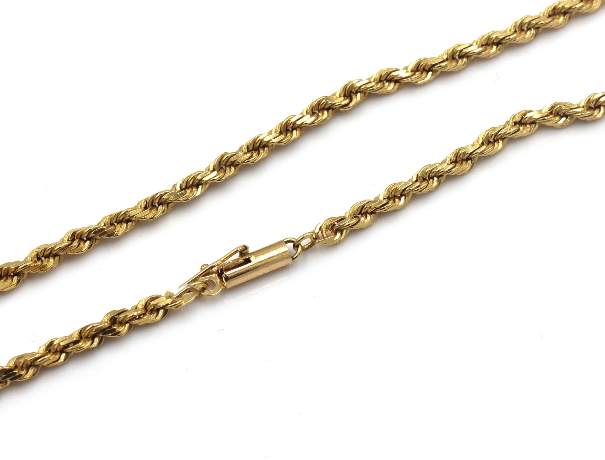 14kt Yellow gold rope chain necklace