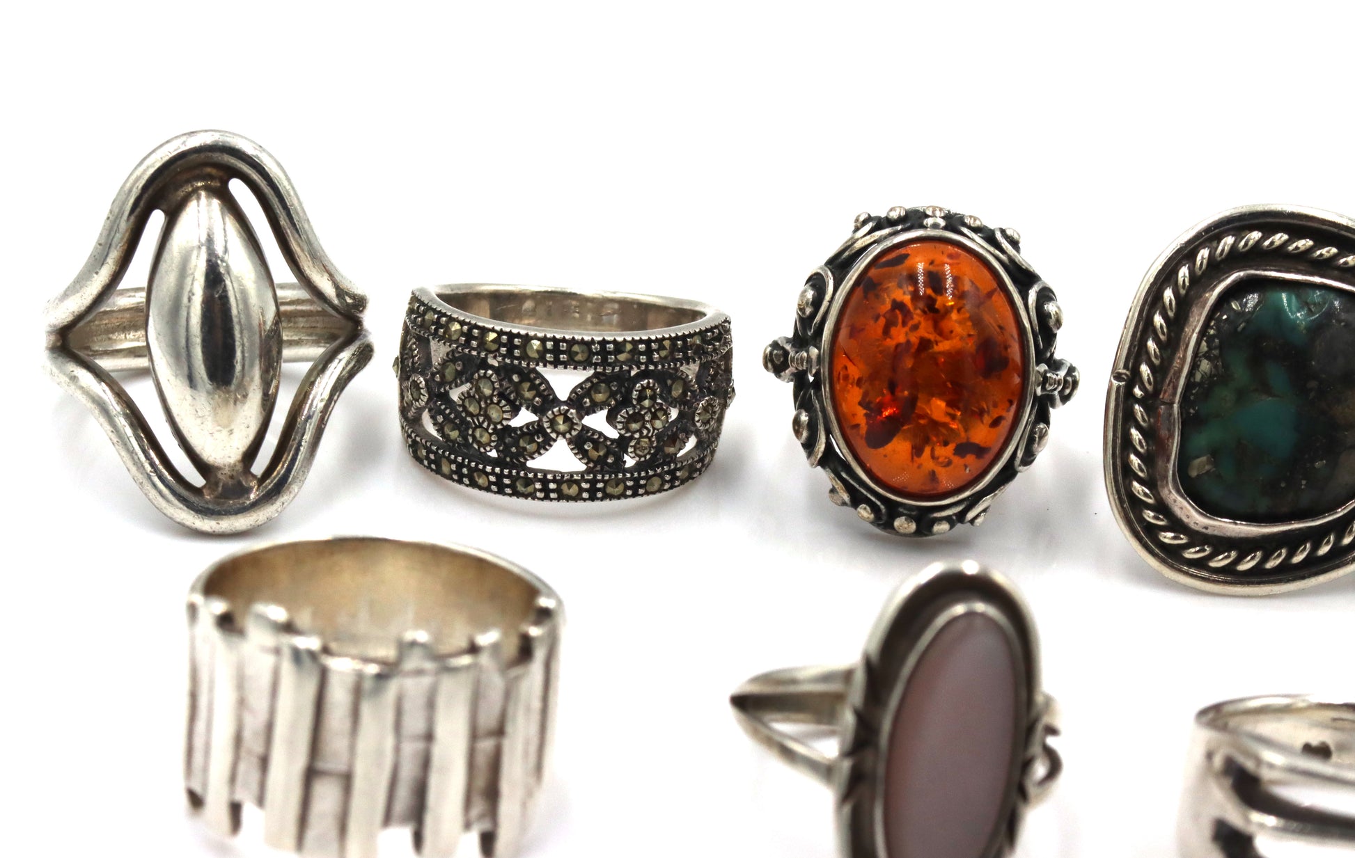 Big group lot of Vintage 925 sterling silver rings