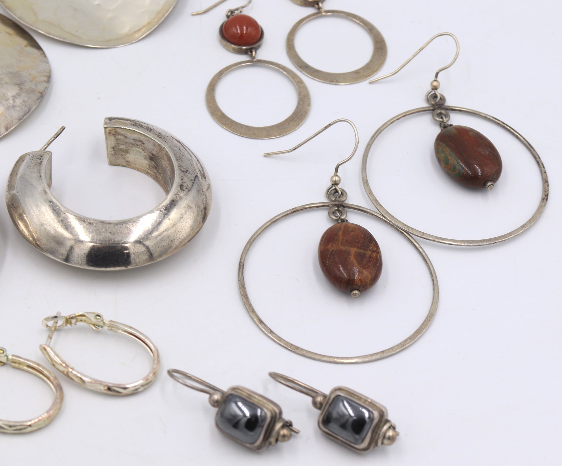 Group lot of vintage 925 sterling silver earrings