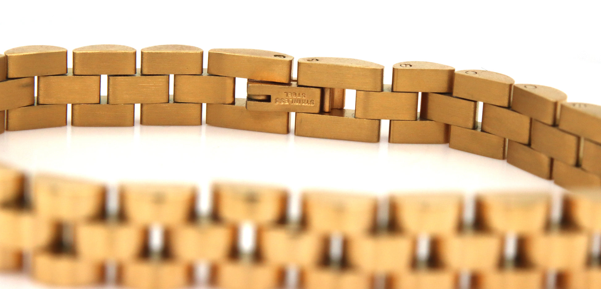 Stainless steel link watch bracelet