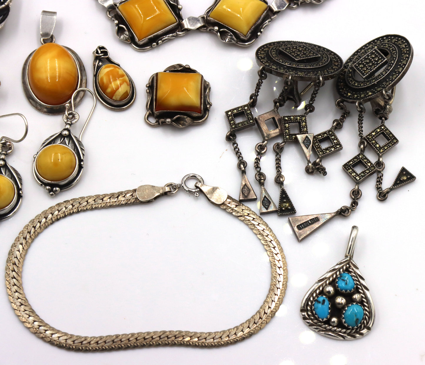 Big group lot of vintage 925 sterling silver mixed jewelry