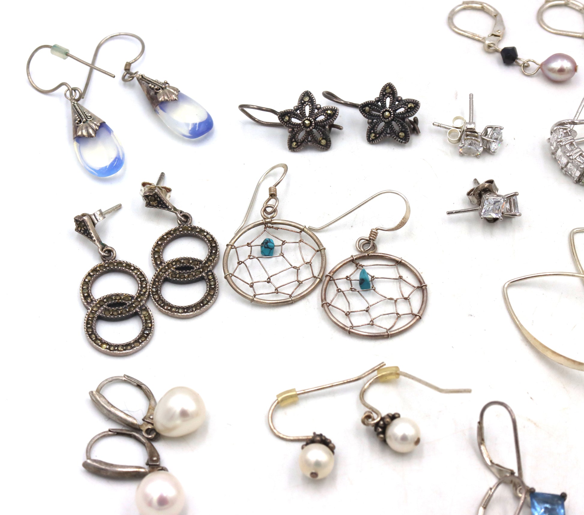 Group lot of vintage 925 sterling silver earrings