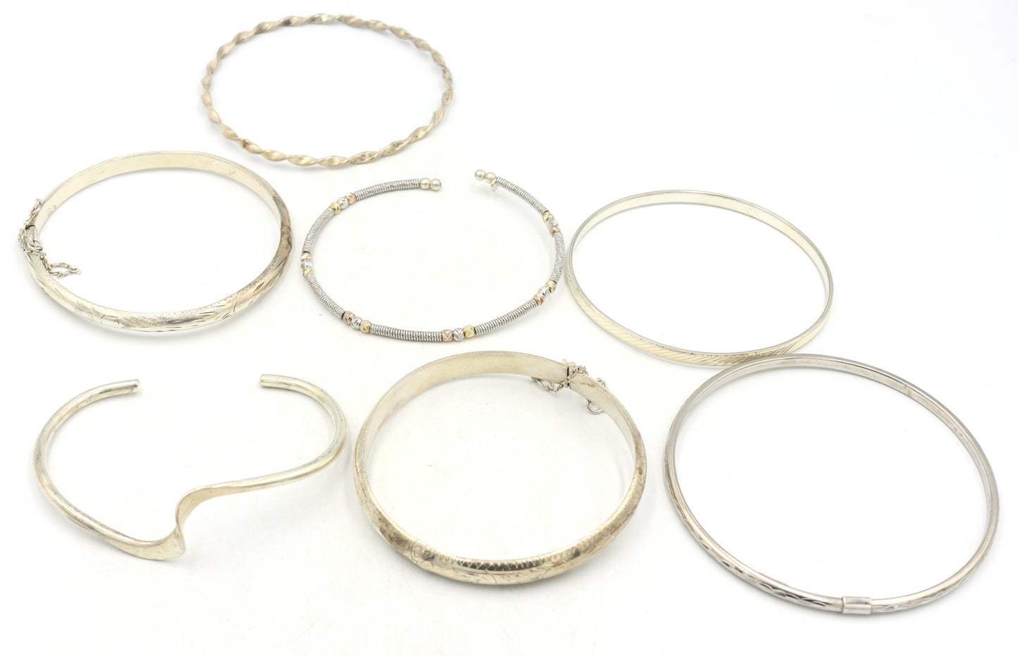 Vintage 925 sterling silver group lot of 7 bangles