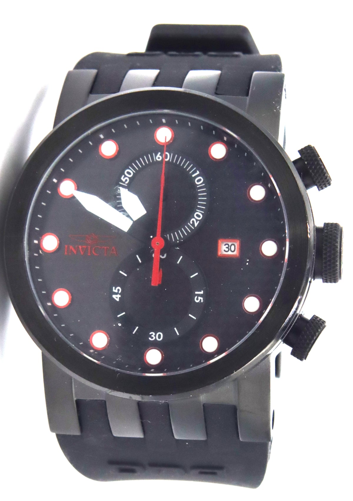 Invicta DNA racer black Carbon fiber dial Silicone strap chronograph watch