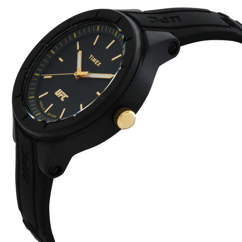 Timex UFC Strength Mens Black Dial Black Silicone Strap Quartz Sport Watch