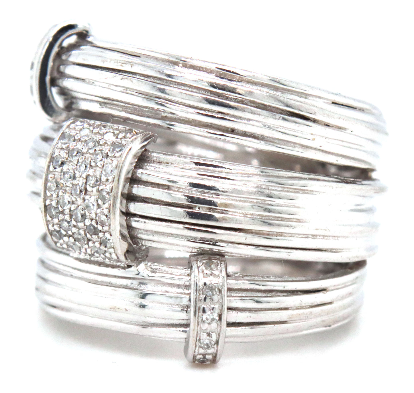 925 Sterling silver multi band wide band