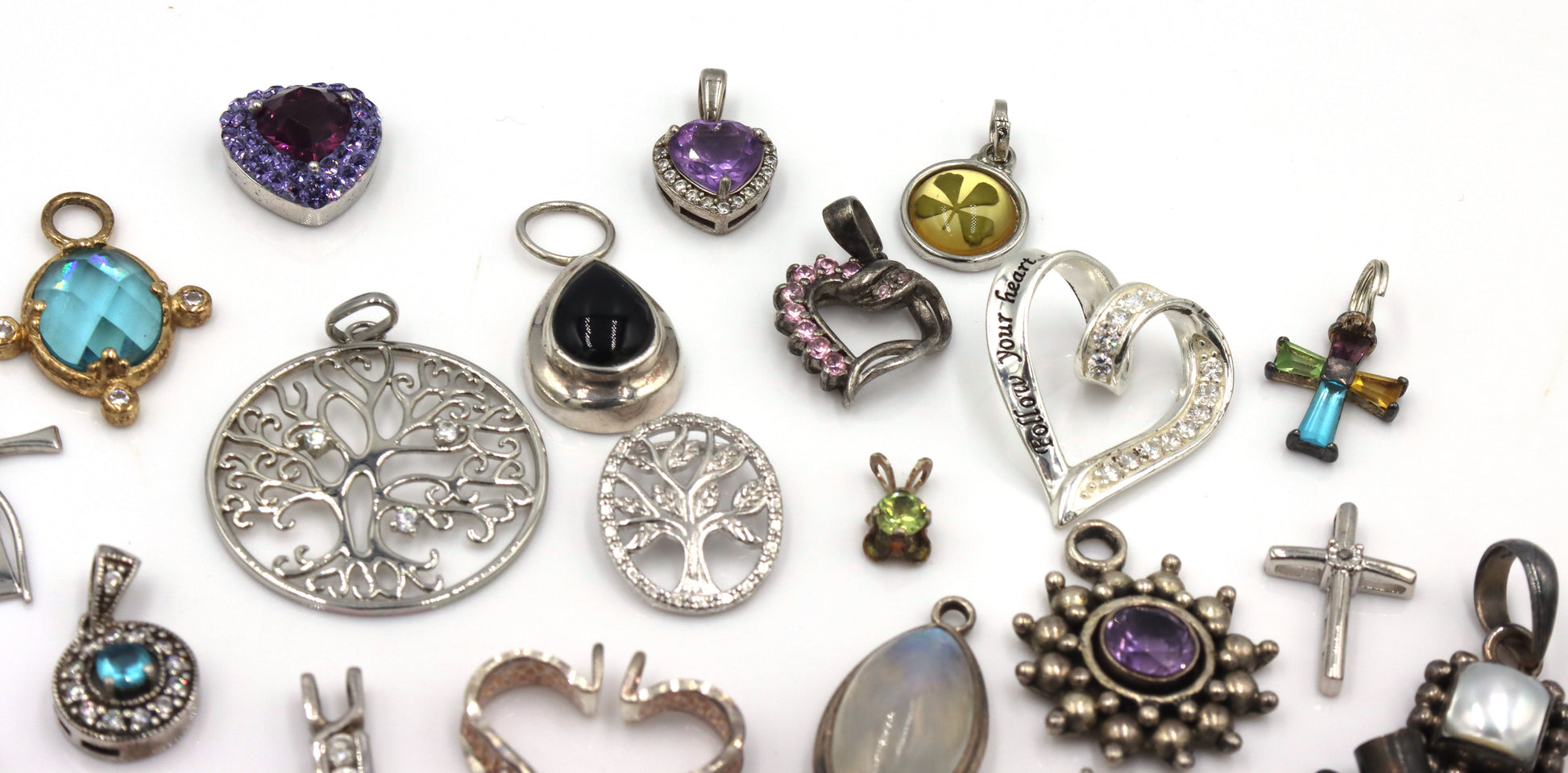 Lot of vintage 925 sterling silver pendants