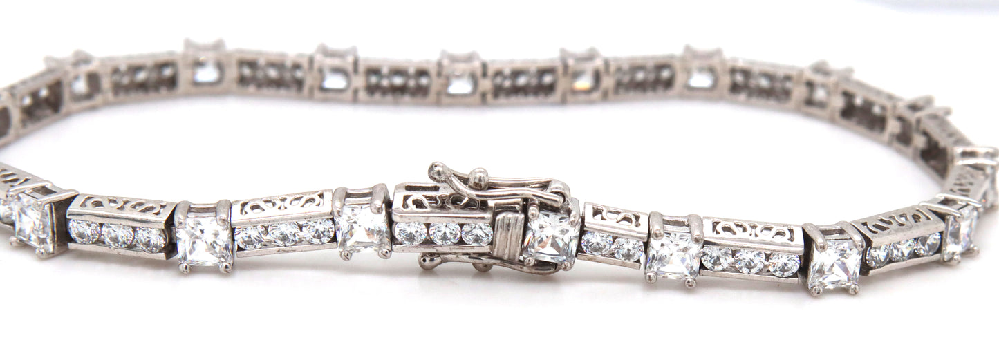 925 Sterling silver cubic zirconia bracelet and ring