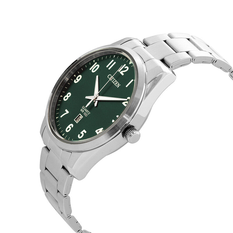 Citizen Quartz Green Dial Stainless Steel Men’s Watch Classic Precision with a Bold Edge
