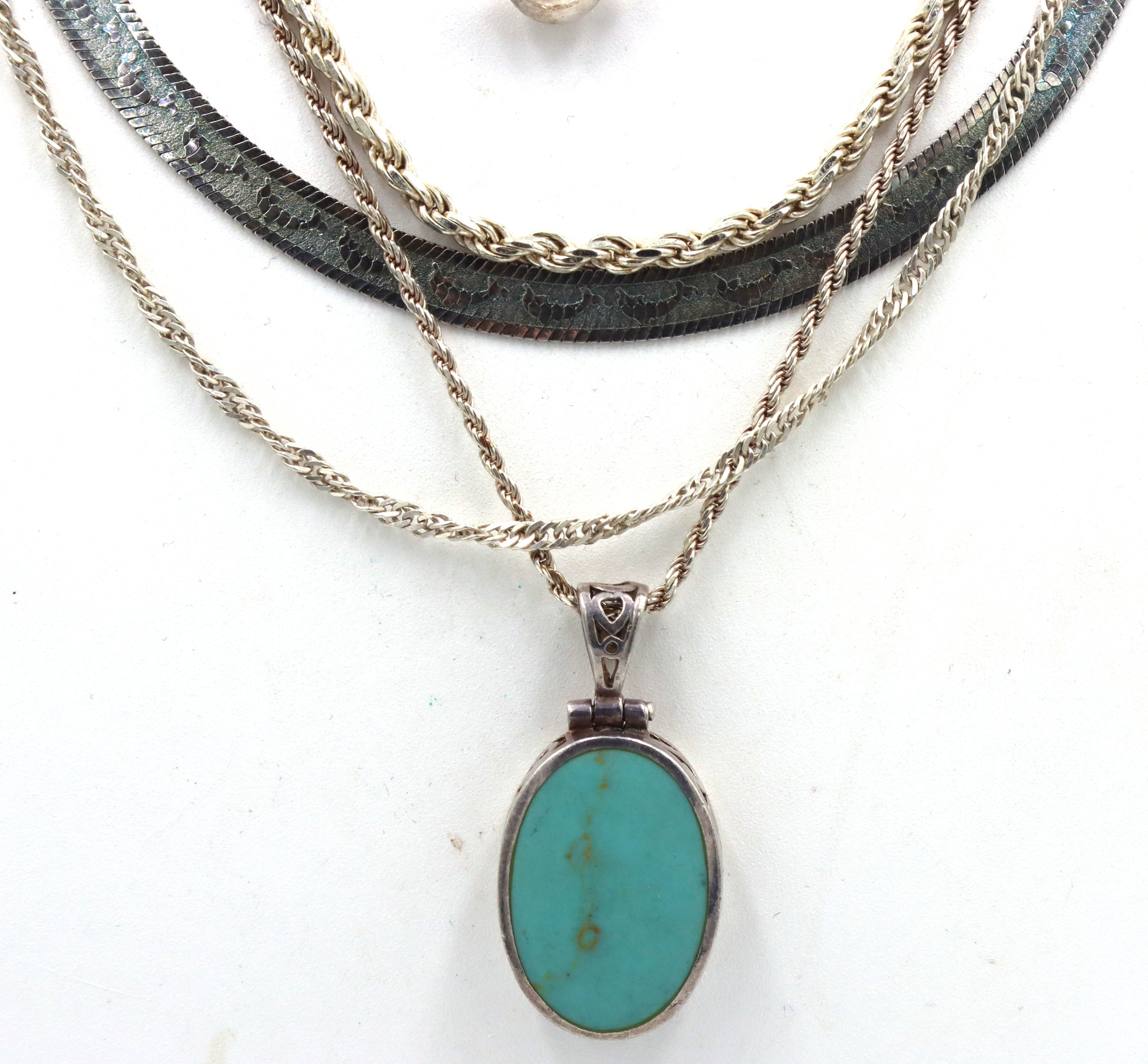 Group lot of 6 Vintage 925 sterling silver necklaces