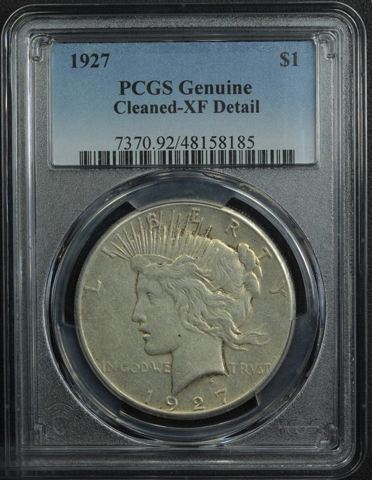 1927 Peace Silver Dollar PCGS Genuine Cleaned XF Detail