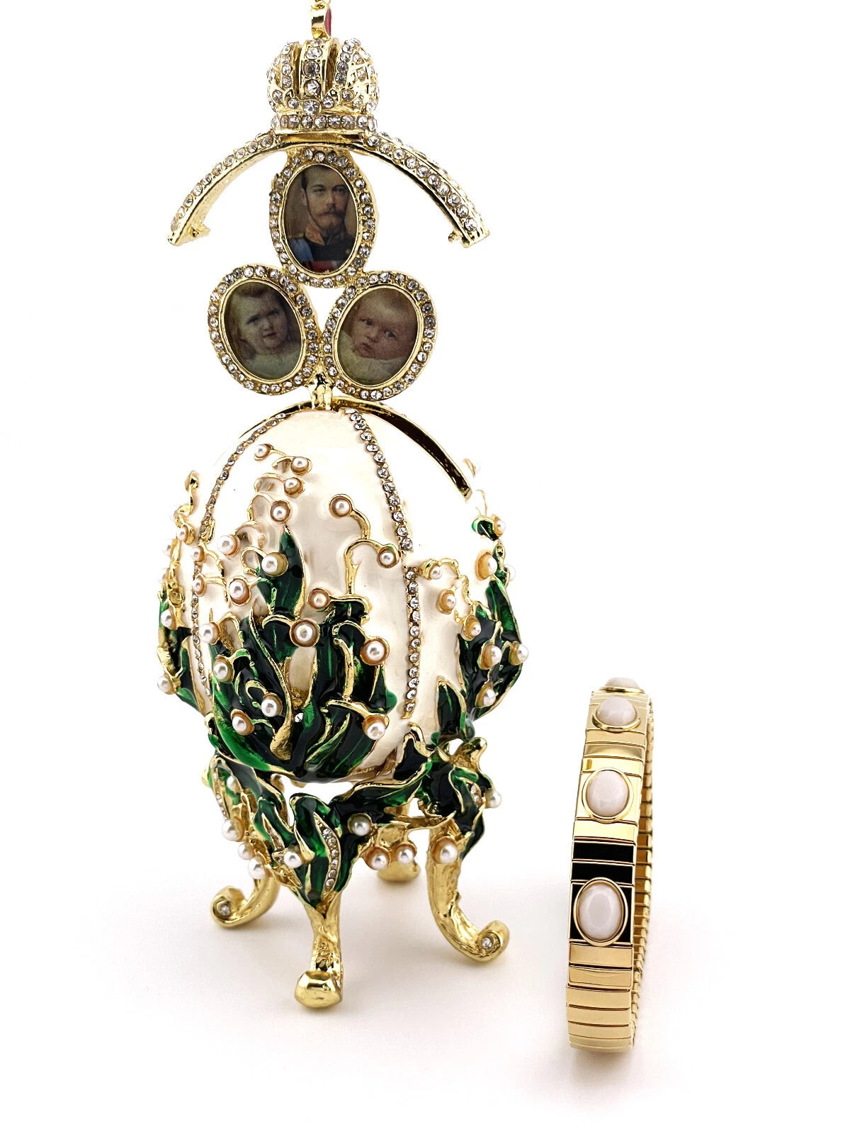 Antique Imperial Fabergé-Style Egg – Lillies of the Valley Romanov Design