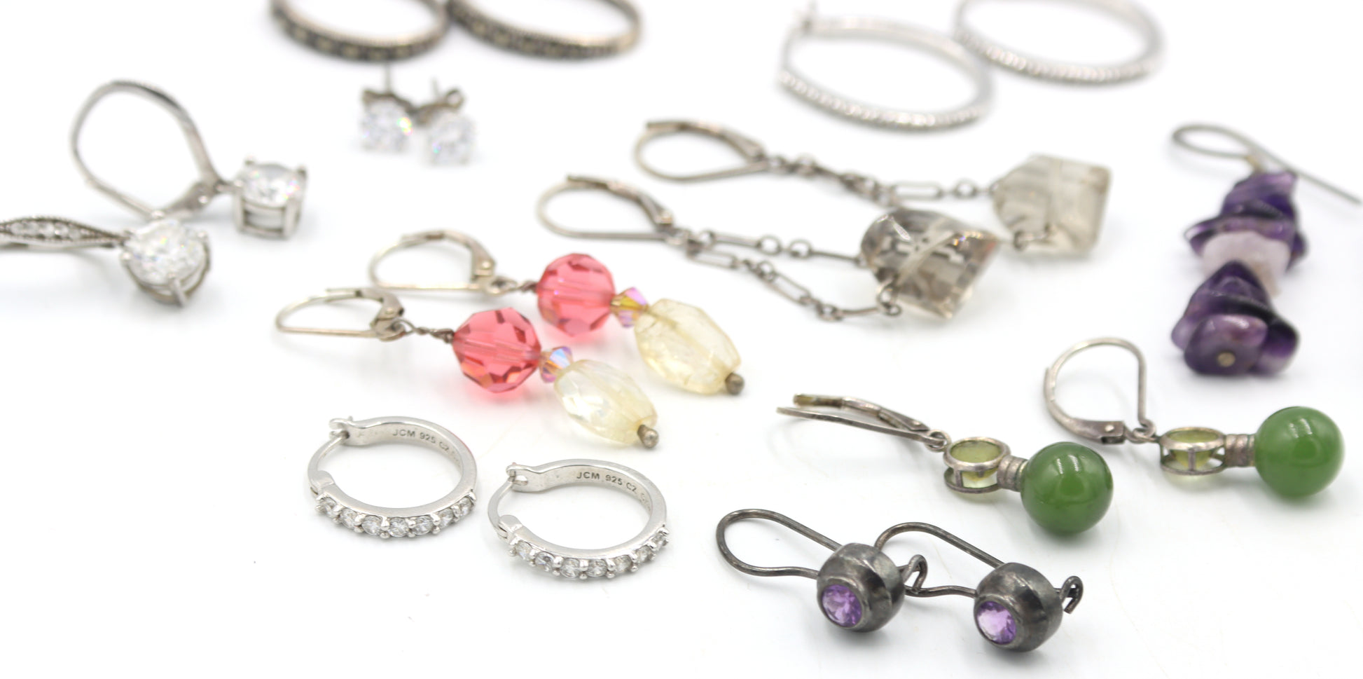Group lot of Vintage 925 sterling silver earrings