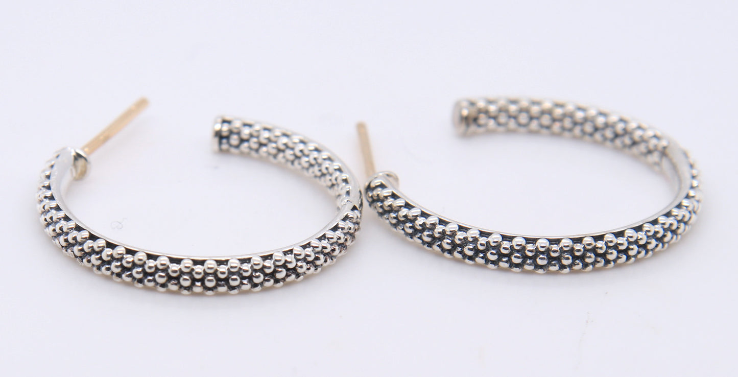 Trendy Lagos Hoop Earrings in 925 Sterling Silver