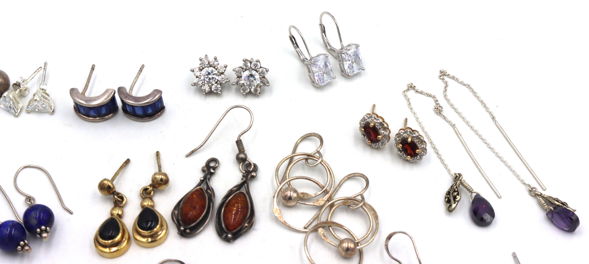 Group lot of vintage 925 sterling silver earrings