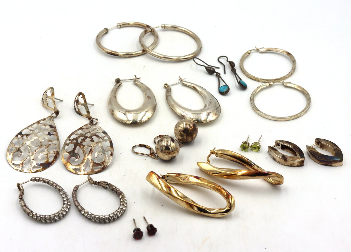 Group lot of Vintage 925 sterling silver earrings