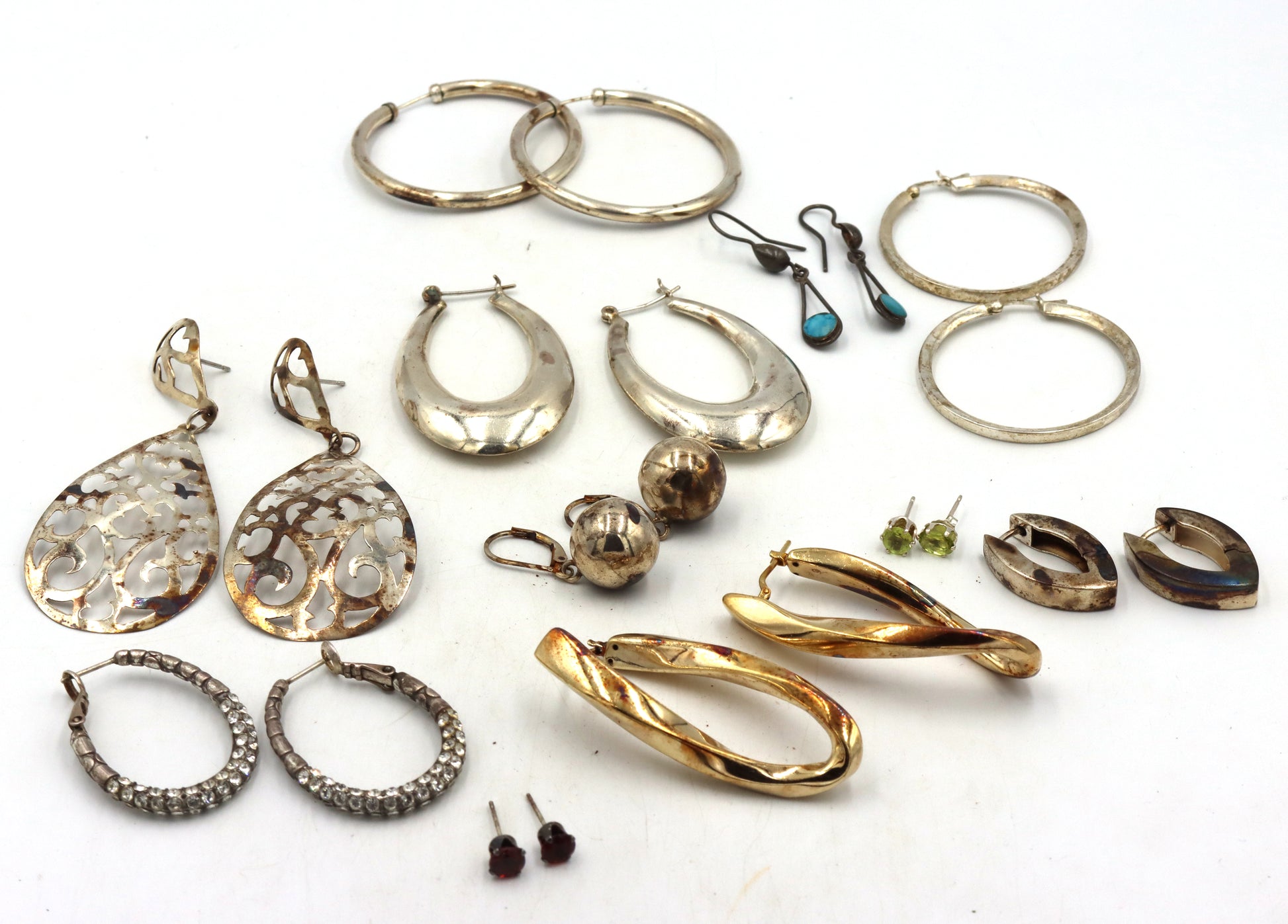 Group lot of Vintage 925 sterling silver earrings