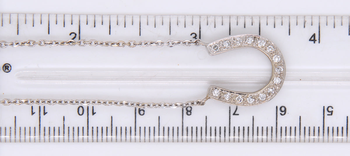 Amazing White Gold Diamond Horseshoe Necklace