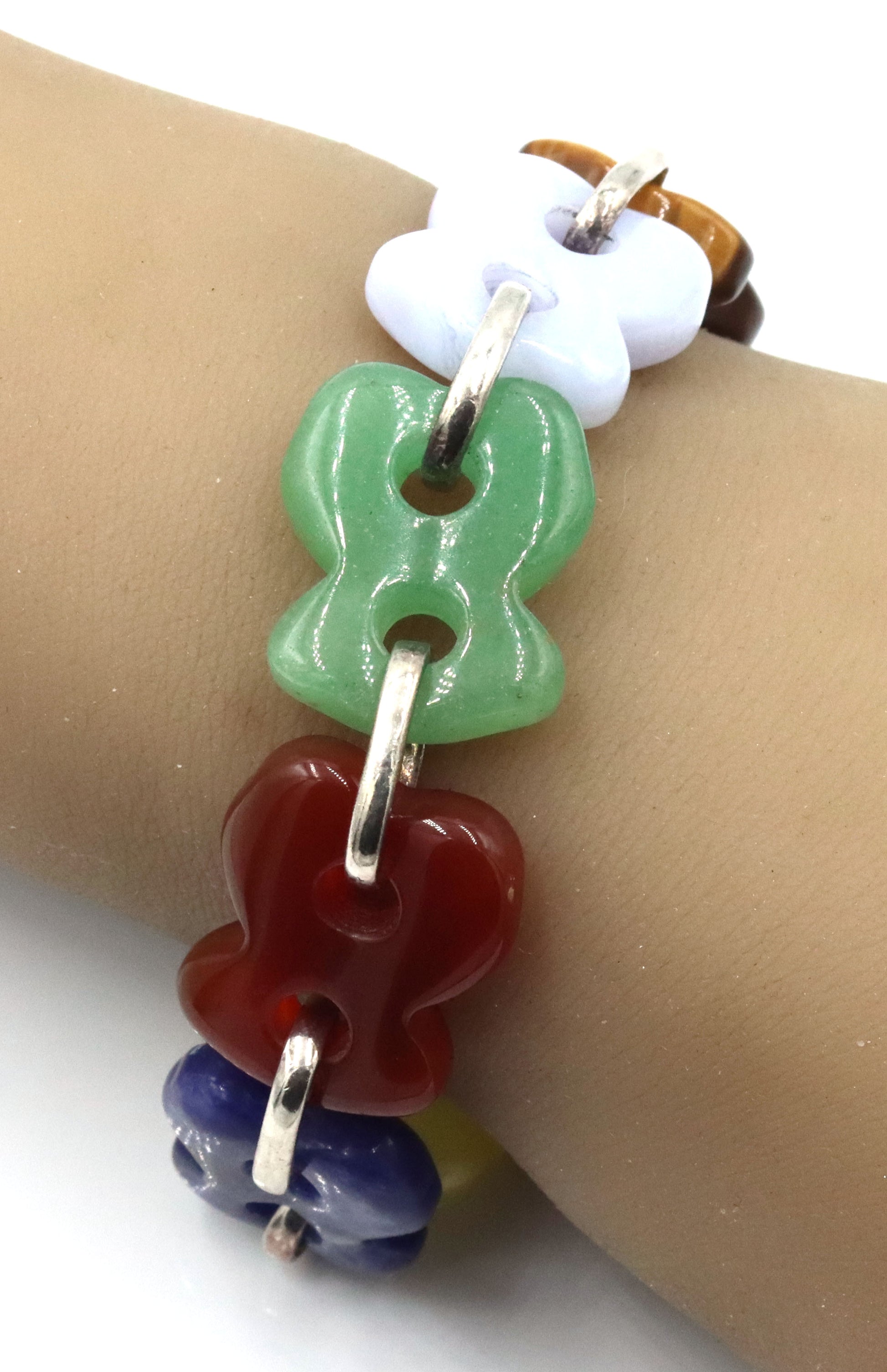 925 Sterling silver Tous stone bear link bracelet