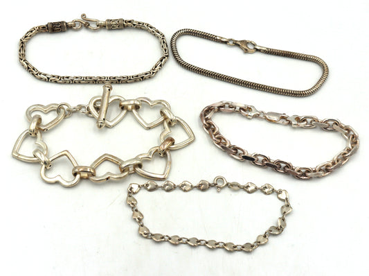 Vintage 925 sterling silver group lot of 4 bracelets