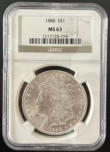 1888 Morgan Silver Dollar NGC MS 63