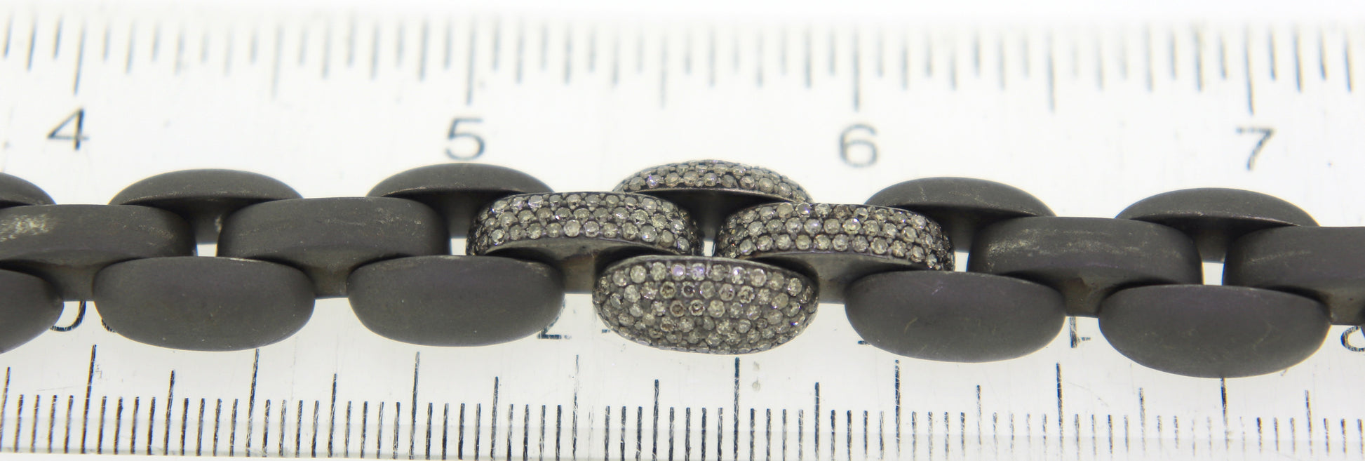 Edgy Sterling Silver Diamond Link Bracelet