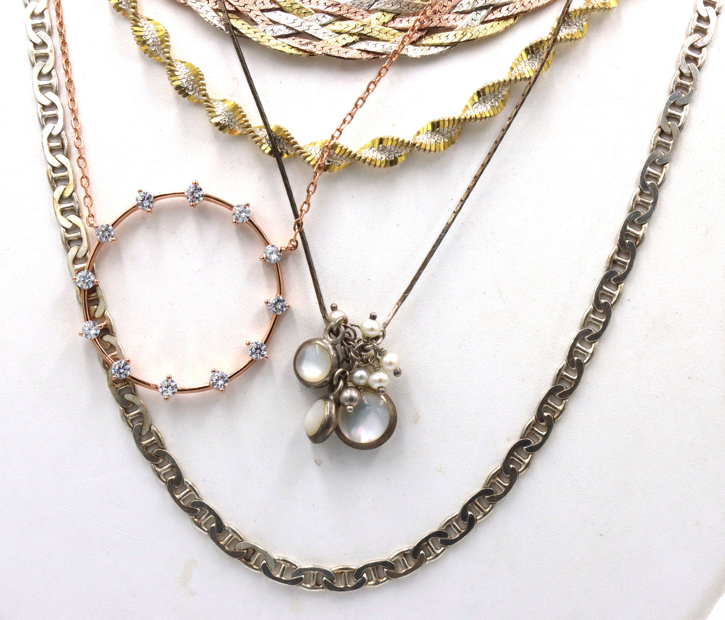 Group lot of 7 Vintage 925 sterling silver necklaces