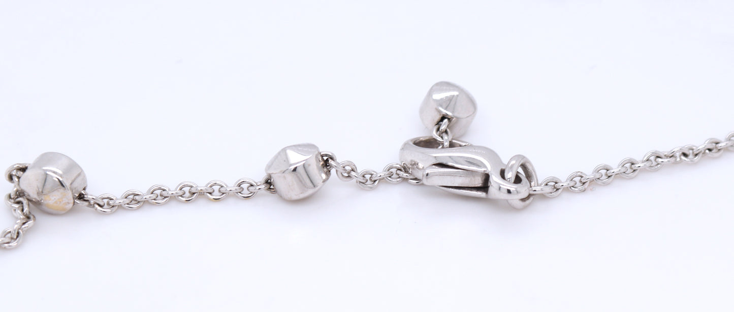 Bvlgari 3 row Drop necklace 18kt with blue topaz and diamonds
