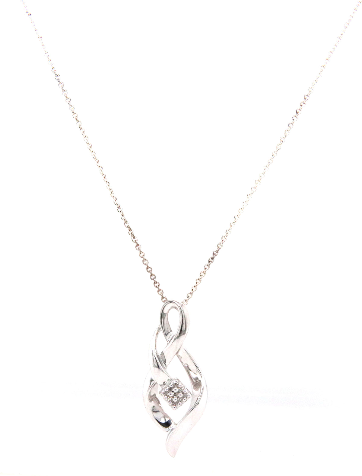 925 Sterling silver diamond pendant on chain