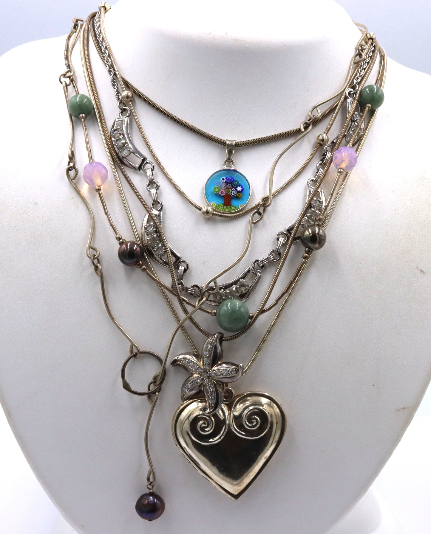 Group lot of 7 Vintage 925 sterling silver necklaces