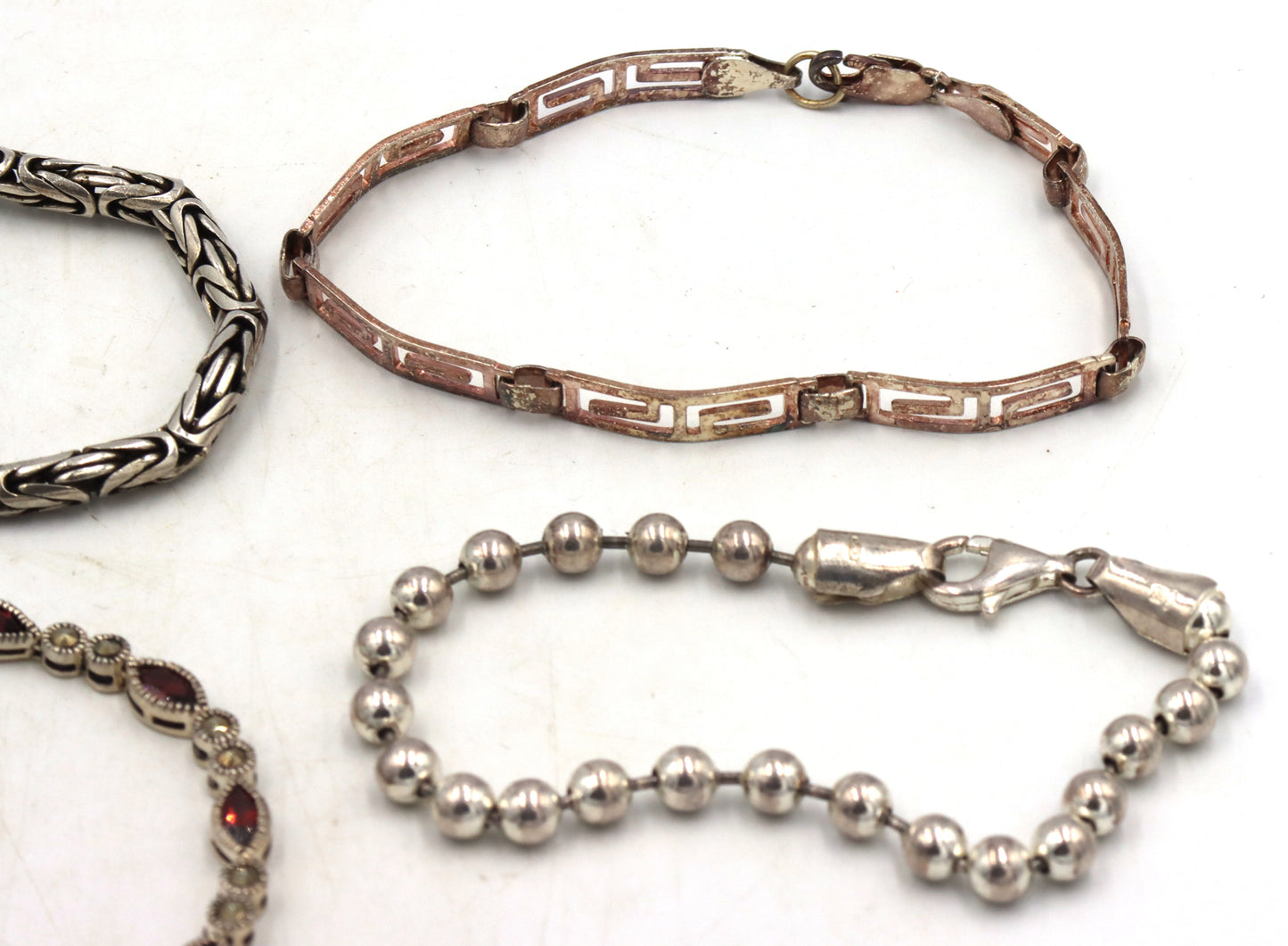 Group lot of 4 vintage 925 sterling silver bracelets