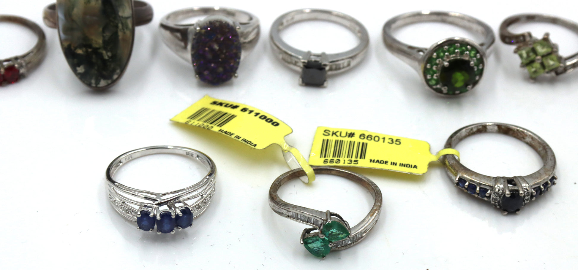 Group lot of Vintage 925 sterling silver rings