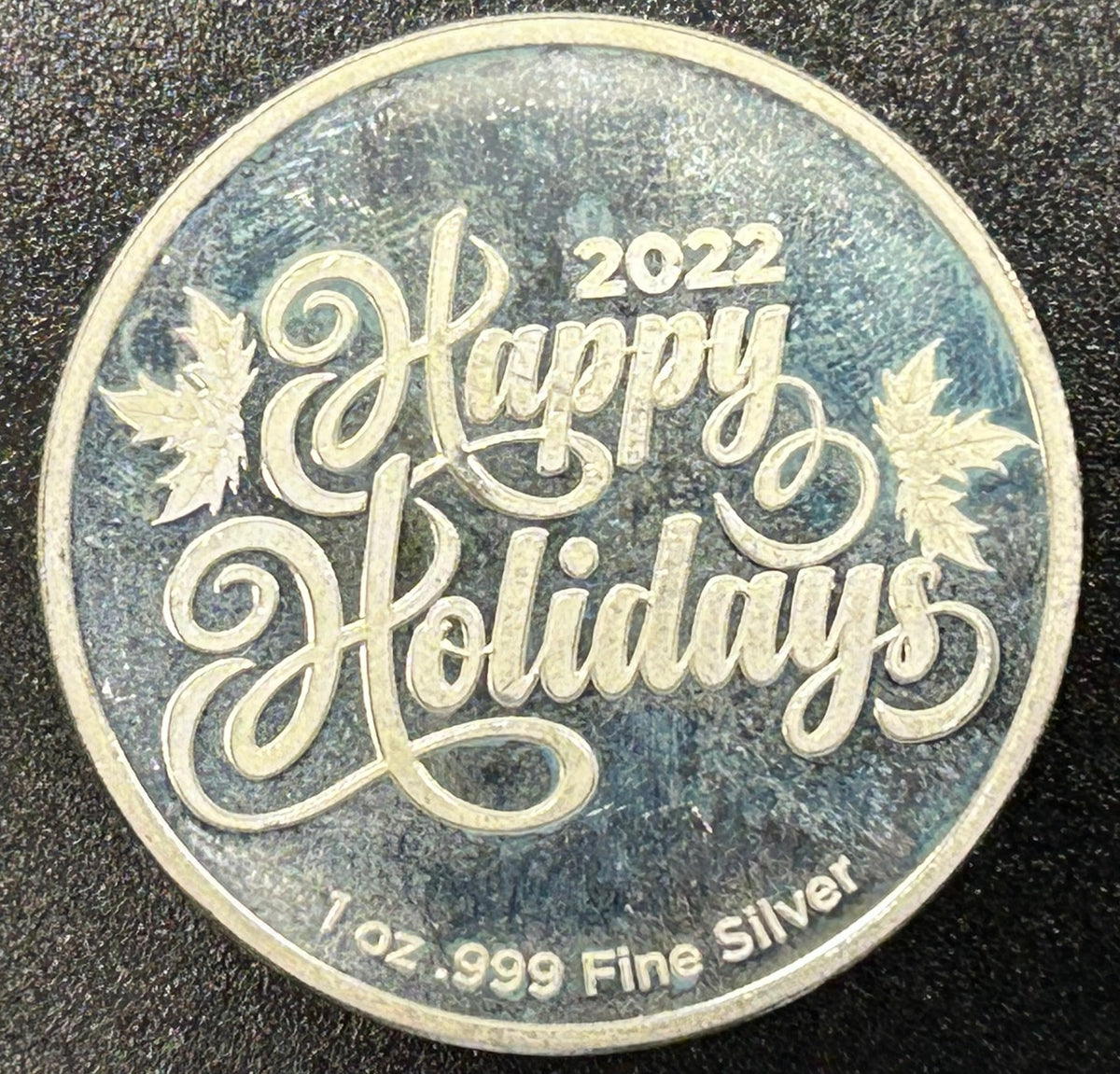 2022 Happy Holidays Snowman .999 Fine Silver Round