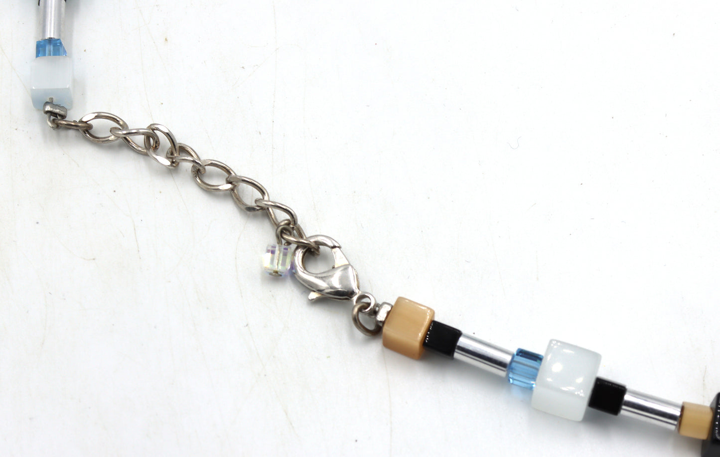 Multi color crystal necklace in sterling silver