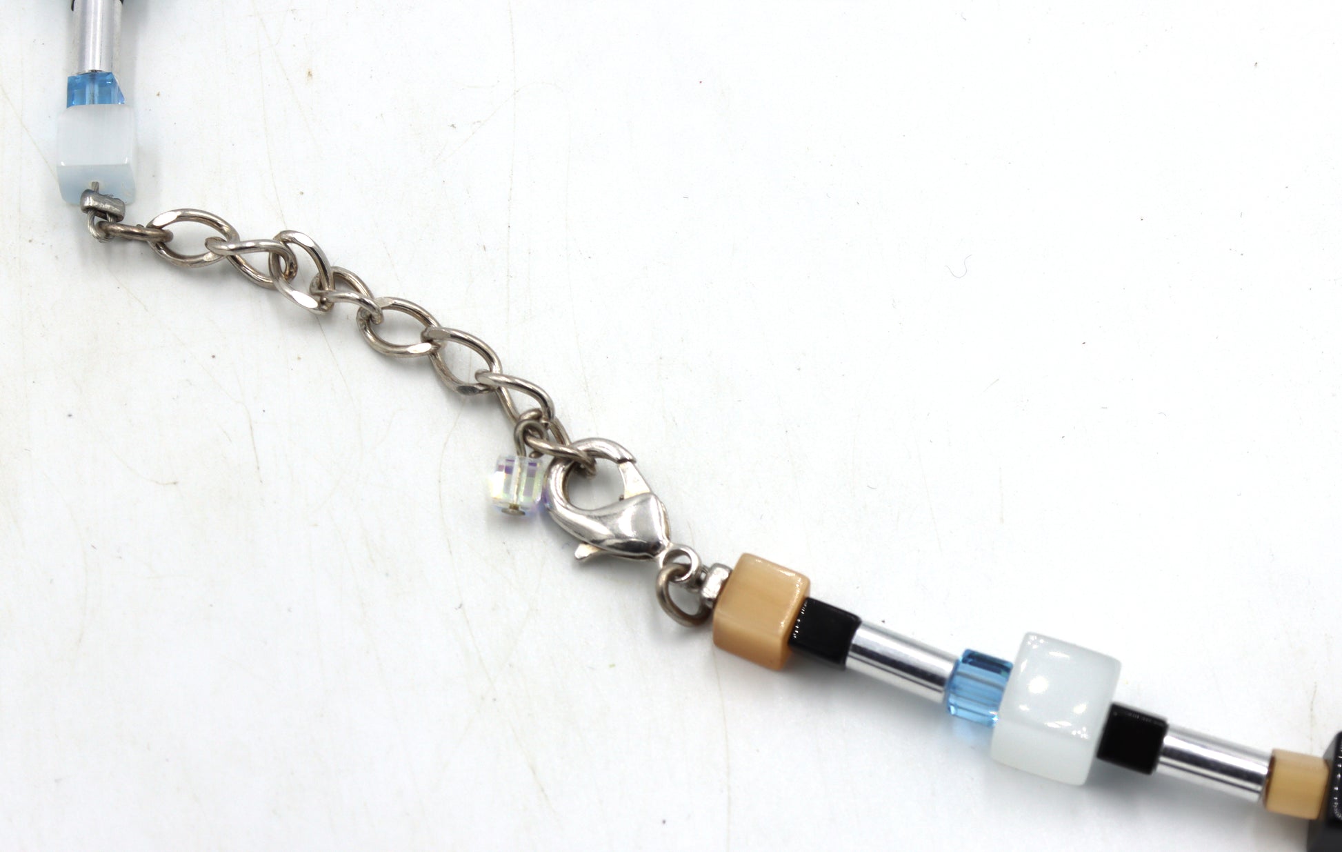 Multi color crystal necklace in sterling silver