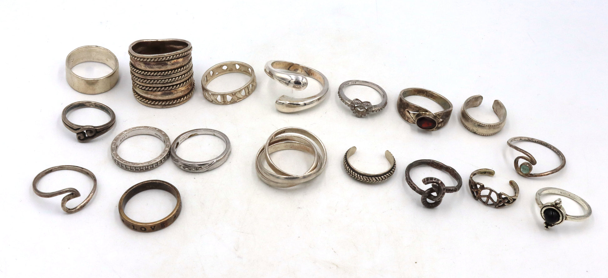 Group lot of Vintage 925 sterling silver rings